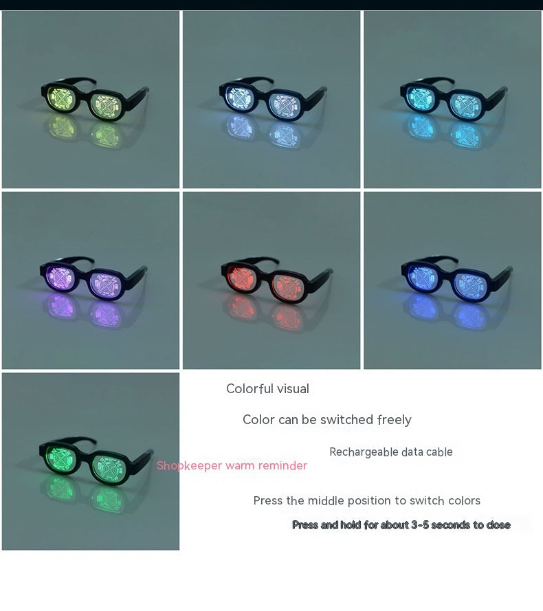 New LED Goggles Luminous Glasses Eccentric Personality Ball Performance Glasses